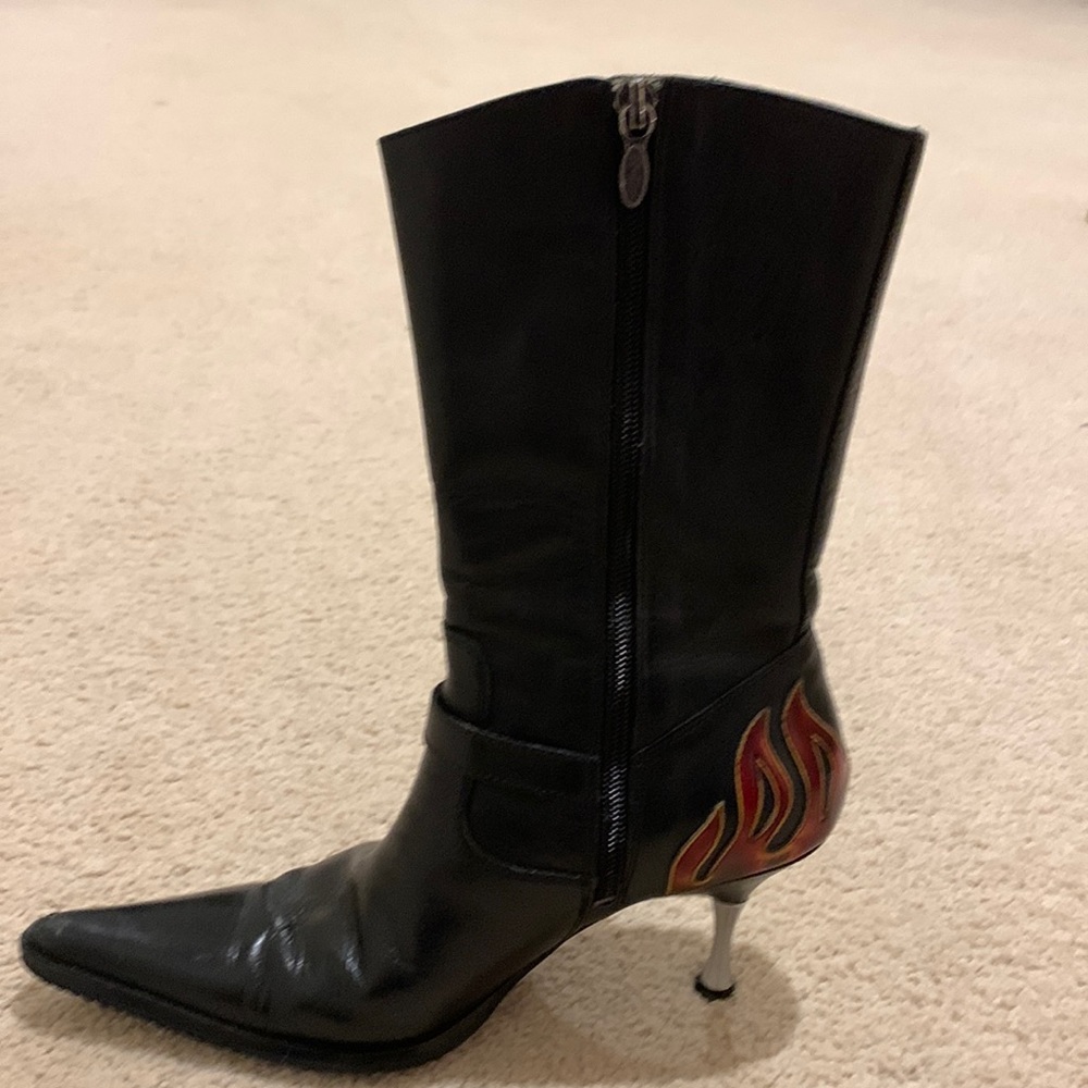 Harley Davidson stiletto heel flame boot, size 6